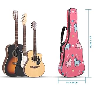Housse imperméable pour guitare acoustique avec double bandoulière et poche Motif éléphants roses et bleus, Multicolore… - Les Beatles, Paul McCartney, John Lennon, RIngo Starr, George Harrison Housse imperméable pour guitare acoustique avec double bandoulière et poche Motif éléphants roses et bleus, Multicolore… – Image 5