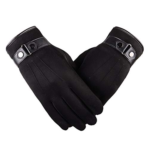 Ktmata Better Warm Winter Mens Gloves,Faux Suede Leather,Black Leather Gloves,Male Leather Gloves,Winter Gloves Men, 1 Pair