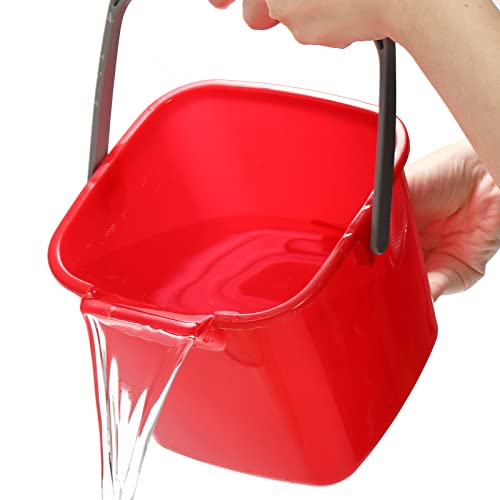 Peohud 4 Pack Sanitizing Buckets, 3 Quart Small Cleaning Pail, Square Cleaning Bucket Detergent Bucket with Spout and Handle for Home, Offices, School, Commercial Use by Peohud - Image 4