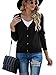 FREEOAK Black Sweaters for Womens Fall Fashion 2024 Long Sleeve Cardigan Open Front Button Down Cardigan Winter Fall Casual Black-M
