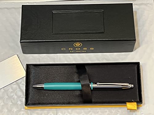 Cross Limited Collection Classic Avitar - Bolígrafo de regalo de lujo con detalles de cromo pulido, punta media, color verde azulado mate