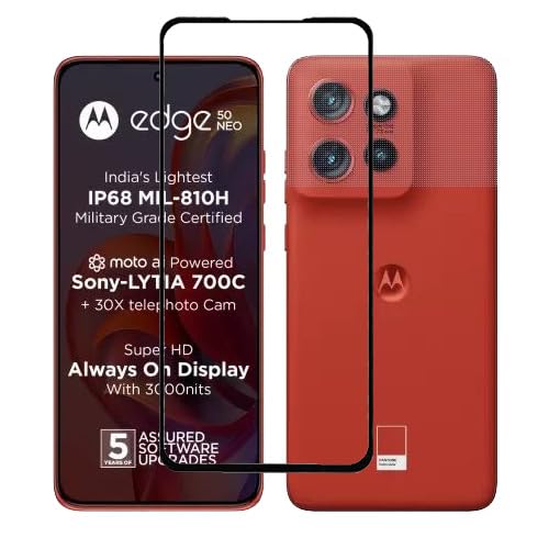 ECMERED® Anti-Fingerprint Tempered Glass Screen Protector for MOTOROLA Edge 50 Neo full screen coverage (Black) (Pack of 1) (B0DHGSQCTZ) Amazon Price History, Amazon Price Tracker