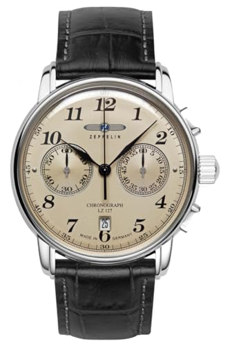 Zeppelin 7678-5 LZ129 - Orologio cronografo da uomo, in acciaio