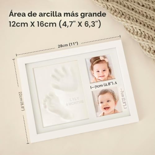 Miniatura 4 de Keababies Kit De Recuerdo De Huella De Bebé - Marco De Kit De Arte De Memoria Para Bebé Recién Nacido - Baby Shower Para Niños, Niñas - Caja De Regalo De Baby Registry Alpine White