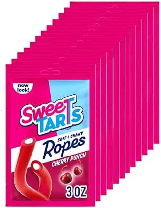 SweeTARTS Ropes, Cherry Punch Candy, 3 ounce Package, Pack of 12