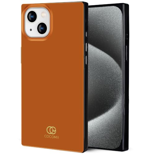 Image of COCOMII Rectangle for iPhone 15 Case, Glossy Cognac
