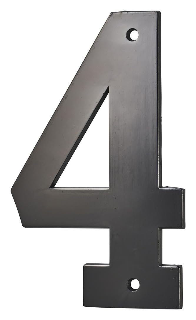 THIRARD 00967164 Height 80 mm Black Screw-On, Wall Plate with Signage, Number 4, Accessories Door Equipment - Image 4