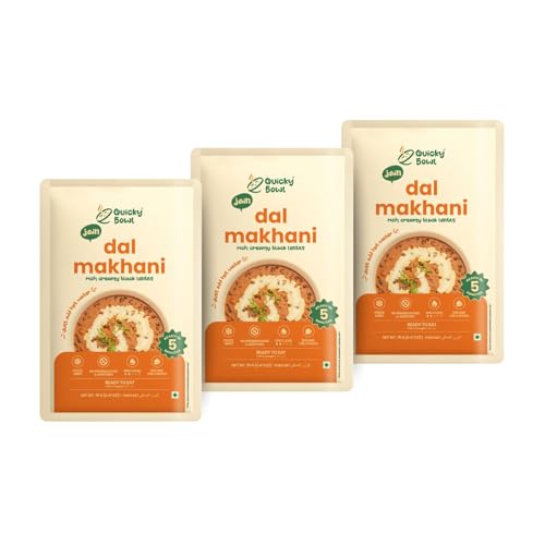 Image of QuickyBowl Jain Dal Makhani | Black Gram Lentil Curry | Ready to eat | Jain Meal | No ONion No Garlic | Veg Food | Instant Food | (Pack of 3)