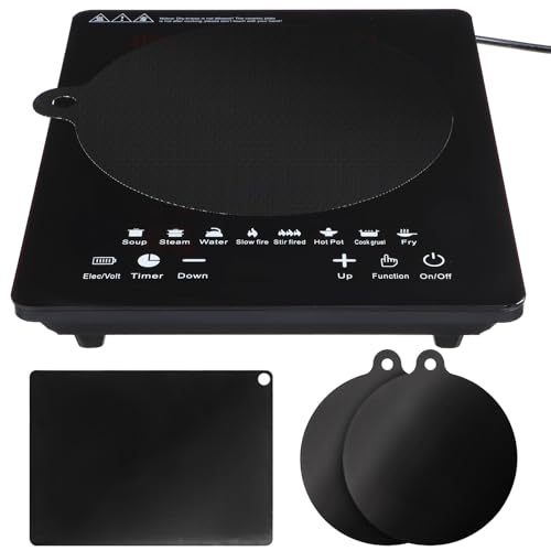 Amosfun 4 Alfombrillas Protectoras de Silicona Antideslizantes para Cocina de Inducción, Resistentes Al Calor hasta 260 °c (9,4'' Redondas + 9,8 X 13,8'')