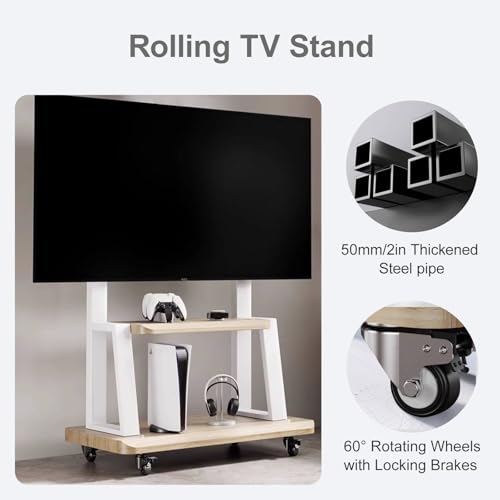 Soporte móvil para TV 32-90 pulgadas con ruedas blanco miniatura 4