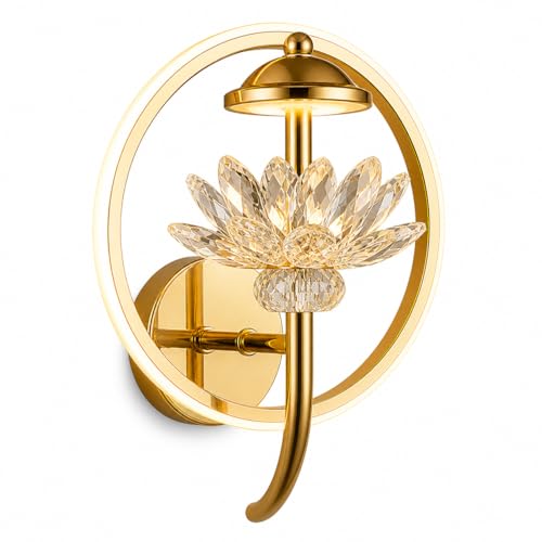 Image of blissbells Crystal Wall Light, LED Decorative Sconce (Lotus wall Sconce)