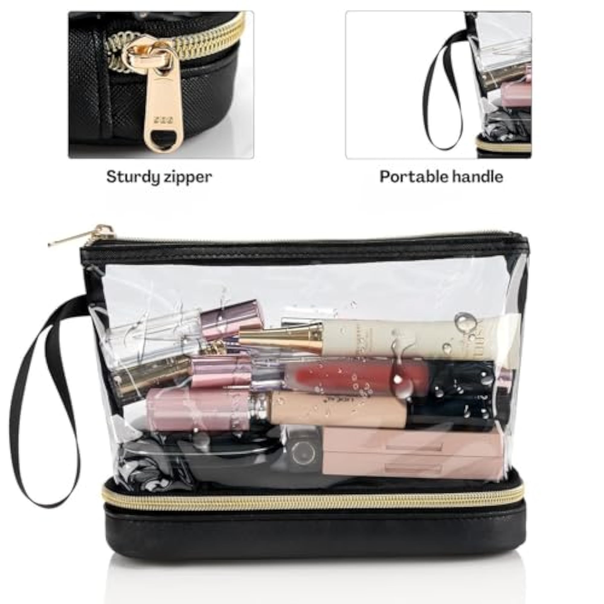 Dual-Layer Waterproof Makeup Pouch Bag, Travel-Ready