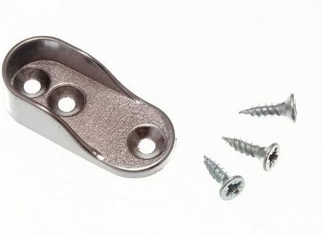 WARDROBE ROD RAIL SOCKET END SUPPORT OVAL BRACKET 15MM X 32MM CP ( pack of 2 )