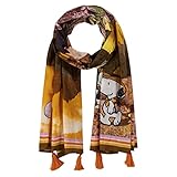 CODELLO Damen PEANUTS Pareo mit Snoopy und Co. aus Bio-Baumwolle BROWN MEDIUM Onesize
