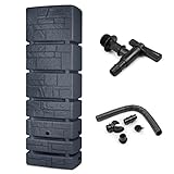 Prime Garden® Stone-Can Regenwassertank Regenamphore Regentonne Regenwassertonne Wasserspeicher mit Wasserhahn und Verbindung (350L, Anthrazit)