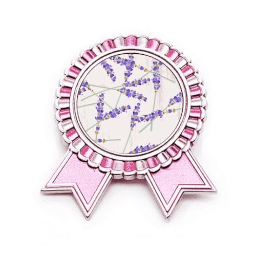 Broche lavande peinture médaille en métal, l'art du détail haut de gamme