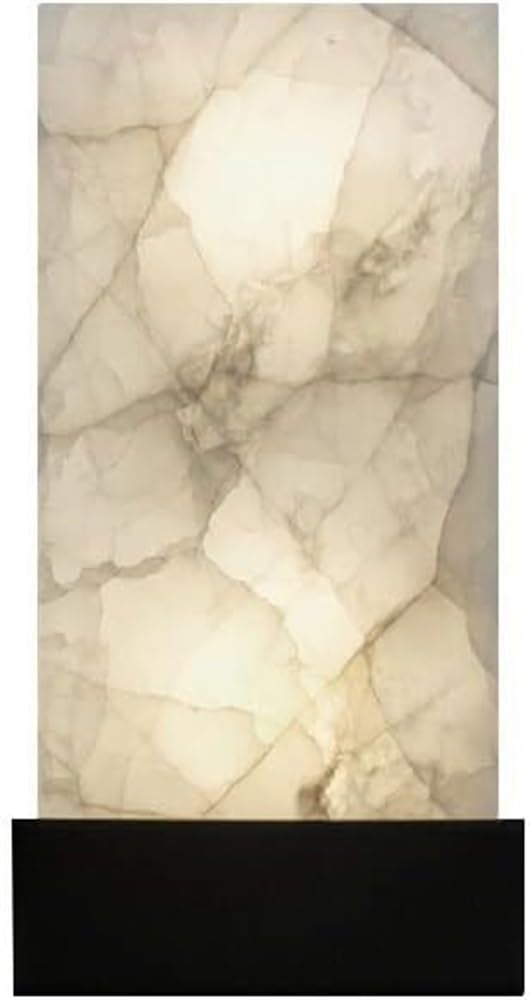 Applique da Parete per Interni in Marmo Naturale Lampada da Parete in Pietra Dorata E Nera Lampade da Comodino Moderne in Alabastro Bianco Lampada da Parete per Bagno Camera da Letto Soggiorno Corri