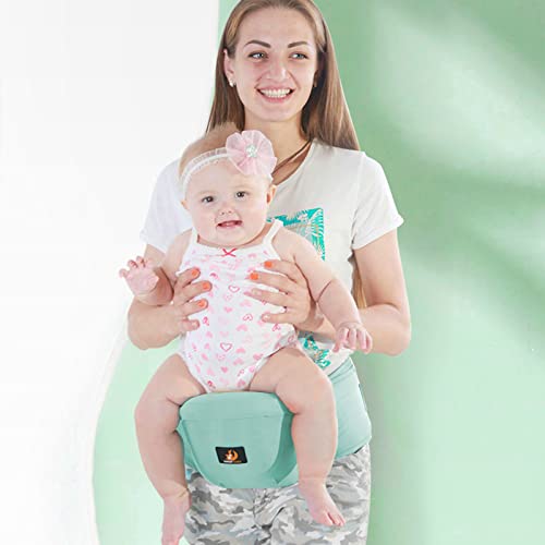 SONARIN Ergonomic Hipseat Baby Carrier,Multifunctional Waist Stool Seat Lightweight Adjustable Baby Hip Seat Carrier with Side Pocket for Newborn Toddler 0-36 Months(Green) - Image 2