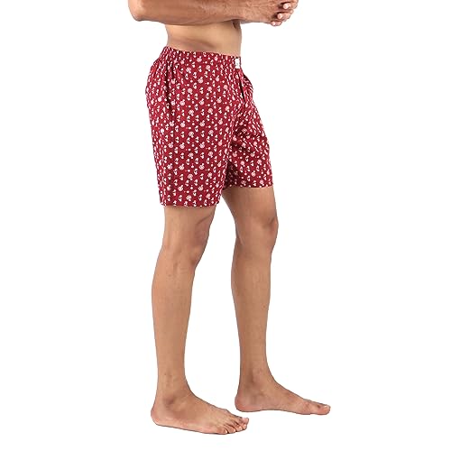 Image of ALPHABETS Men's Cotton Regular Striped Boxer Briefs (Pack of 3) Black, Maroon, Dark Blue