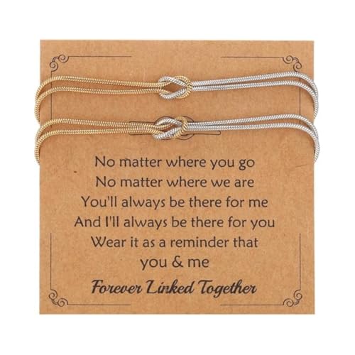 KQOZG Coppia, 2 Pezzi, Amicizia, Nodo d'Amore, Braccialetti Donne Oro,