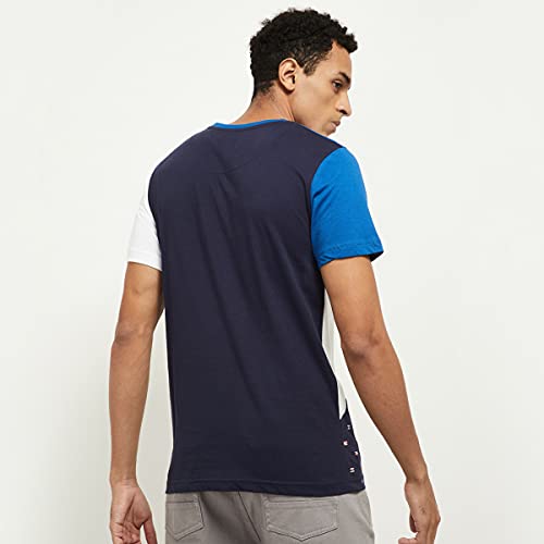 Image of Max Men's Cotton Colorblocked Ultra Slim Fit Crew Neck T-Shirt