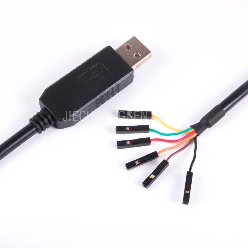 FTDI Chip USB to TTL UART 3.3V/5V Level Module 6-core 2.54MM for Dupont Serial Port Data Cable 1m/1.8m - (Package: 5V TTL, Connector Type: Line Connector, Pins: 0.5m)
