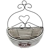 Milisten Blumenkorb zum Aufhängen an der Wand Weiden Jute gewebte Wand Gewebter Korb geflochtener Pflanzkorb Hängende Wandkorb hängender geflochtener Blumenkorb Eisen