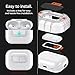 Spigen Lock Fit M [EZ FIT] Locking Device Compatible with AirPods Pro Case (1st and 2nd Generation) with Lanyard [Installation Kit Included] Charging Case Not Included - White