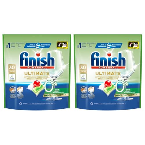 Finish 2 paquetes de 30 cápsulas para lavavajillas Ultimate 0%