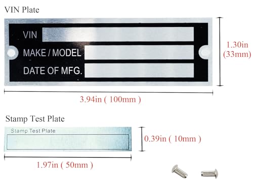 Trailer VIN ID Plate Blank Data TAG Model Identification VIN Serial Number, Model, Date of MFG and GVWR, Tailgating id Plate for Cargo Carriers Trucks Boats Replacement Hin Number