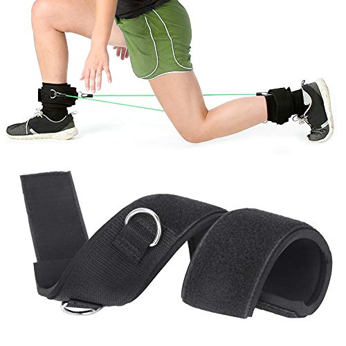 Keenso Leg Strap, Elastic Fitness Exercise, Adjustable Cotton, Black Leg Strap for Weightlifting Strength Training, Cross Training - Image 4