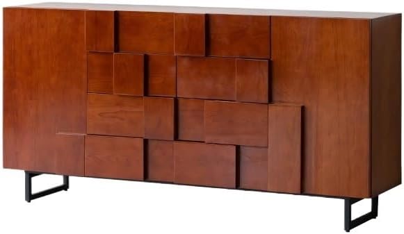 Sideboard Buffet Cabinet 160x40x91cm Retro Side Cabinet Small Apartment Living Room Storage Kitchen Cupboard Skeleton Line Solid Wood Chest of Drawers