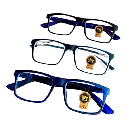 Armação Óculos Grau Perto Justin Emborrachado Várias Cores Para Leitura (Azul Escuro, +2.00)