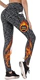 Heathyoga Fleece Lined Leggings with Pockets for Women Winter Leggings for Women Warm Thermal Leggin
