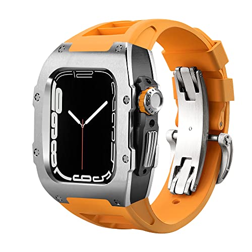 Bracelet caoutchouc Apple Watch et boîtier métal pour look masculin sport