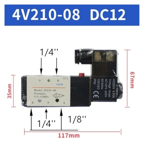 Électrovanne 24V 4V210-08 pour contrôle pneumatique