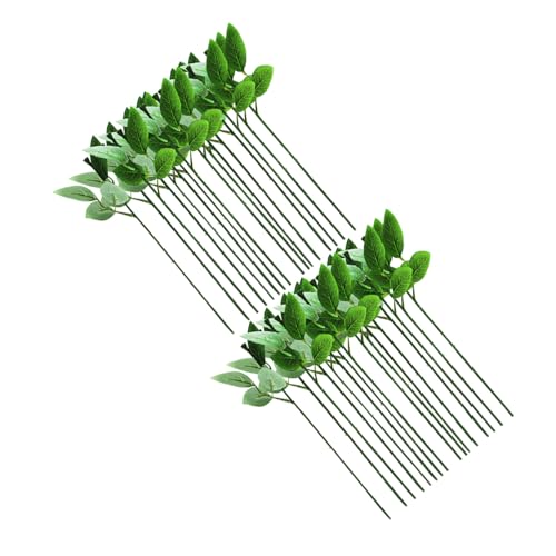 Tallos de rosas artificiales con alambre flexible resistente para arreglos florales estables 2