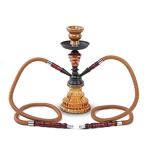 YANGH Hookah Set, inklusive Zubehör, 2 Schläuche, -50,8 cm Tragbares Set Glasvasenbasis und Keramikschale für…
