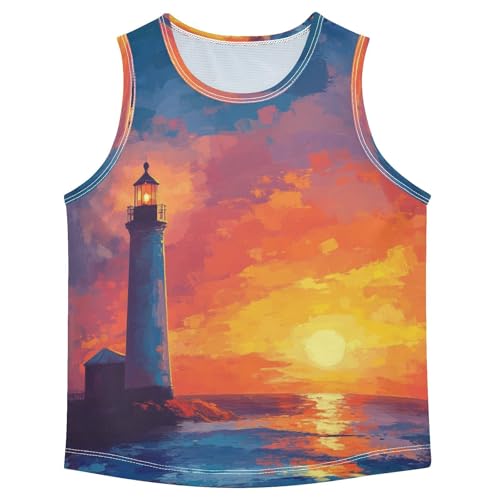 Ocean Sunset Orange Boys Tank Tops Toddler Boys' Assorted Sleeveless Tank Tops for 3-15 Years,3T