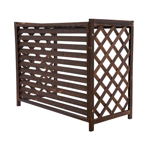 Cubierta de aire acondicionado exterior de madera maciza con diseño elegante 2