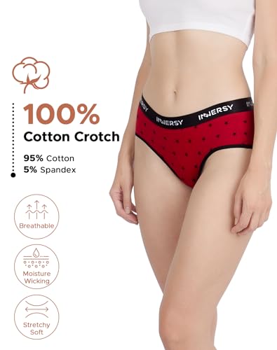 Image of INNERSY Womens Underwear Cotton Briefs Postpartum High Waisted Panties 5 Pack
