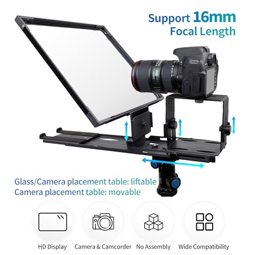 Image of 16 inch Teleprompter for Tablet DSLR Camera with APP Remote
