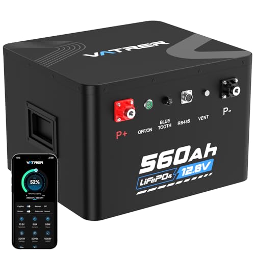 VATRER POWER 12.8V 560Ah Self-Heating LiFePO4 RV Battery APP Monitoring Built-in 300A BMS Max. 3840W Load Power 7168Wh Usable Energy 5000+ Cycles Lithium Battery Perfect for RV Motorhomes