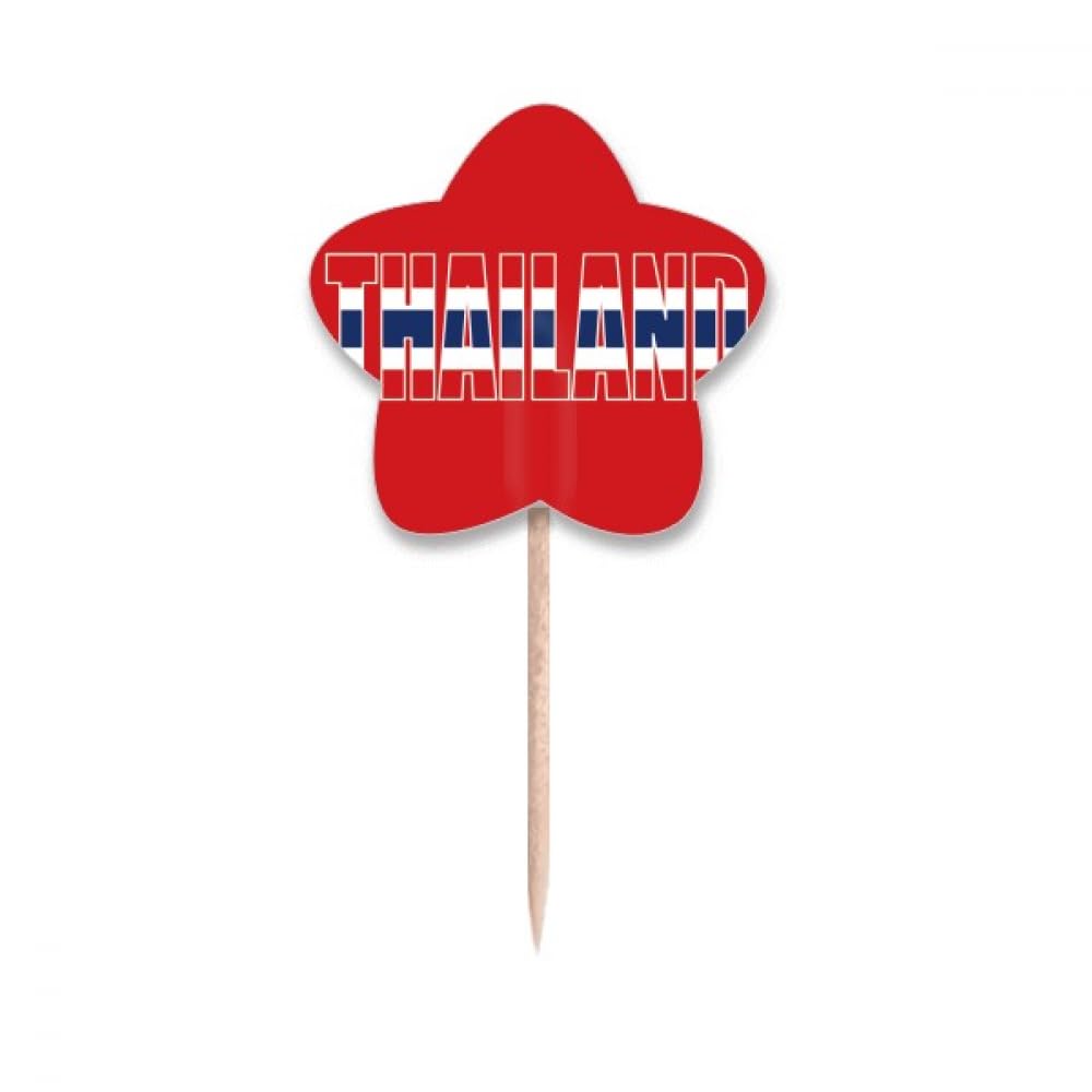 Pics à cupcakes drapeau de la Thaïlande nominatifs pour décoration gâteau et buffet