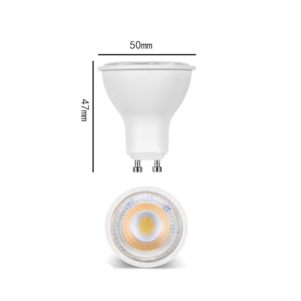 HongHeFu, Confezione da 20, Faretto LED AC220V GU10 2835SMD Plastica + Luce LED Dimmerabile in Alluminio(6000K White)