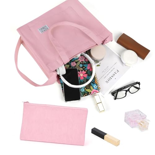 Image of Valleycomfy Corduroy Tote Bag for Women Travel Crossbody Bag Purse Women Shoulder Bags Work Handbags Everyday Hobo Bag