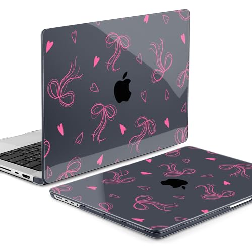 Image of MEEgoodo Case for MacBook Pro 16 inch 2026 2024 2023 2021, Laptop Hard Shell Compatible with M5 M4 M3 M2 M1 Pro /Max Chip, Fit Model A3429 /A3428 /A3403 /A3186 /A2991 /A2780 /A2485, Ribbons Bow