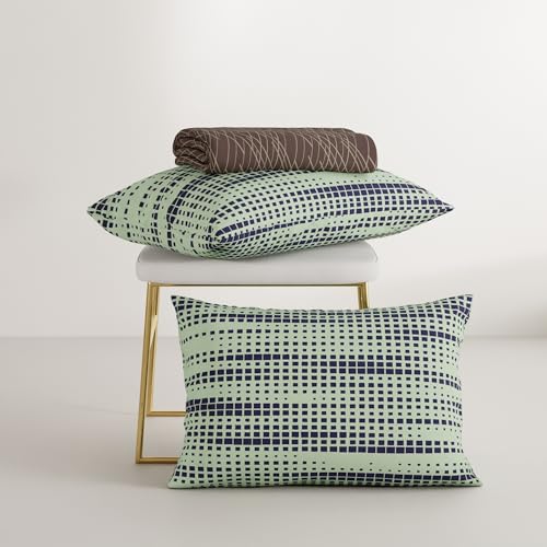 Image of Stoa Paris 100% Cotton King Size Bedsheet with 2 Pillow Covers, 180TC Printed Bedding Set, Breathable, All-Season Comfort, Soft & Lightweight, Home Decor Urbanscape - Mocha Rays (228cm x 274cm)