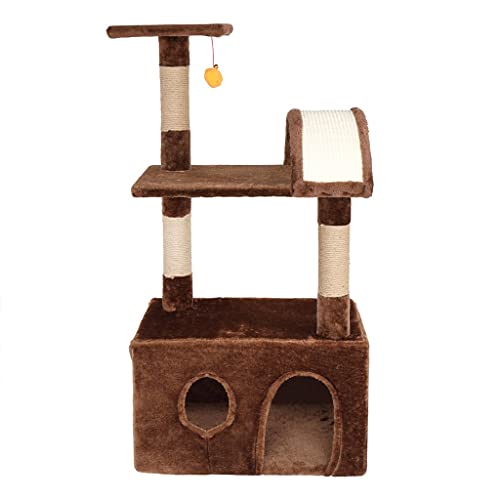 39インチ 猫用ツリータワー コンドミニアム付き 爪とぎポスト おもちゃ ペット用猫用ツリー 爪とぎポスト 爪とぎクライムジャンプおもちゃ,