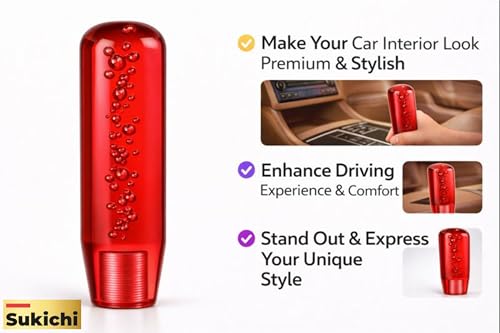 Image of Medirich Lifesciences Sukichi 10 cm Premium Car Gear Knob | Universal Fit with Screw Adapters | Stylish Bubble Design Gear Shift Knob | Easy 2-Minute Installation | Interior Custom Accessory